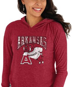 Reserve Collection By Blue 84 NCAA Womens Cozy Crop Top Vault Hoodie, Hogs Shirt Gifts For Razorbacks Fans, Arkansas Razorbacks Hoodie