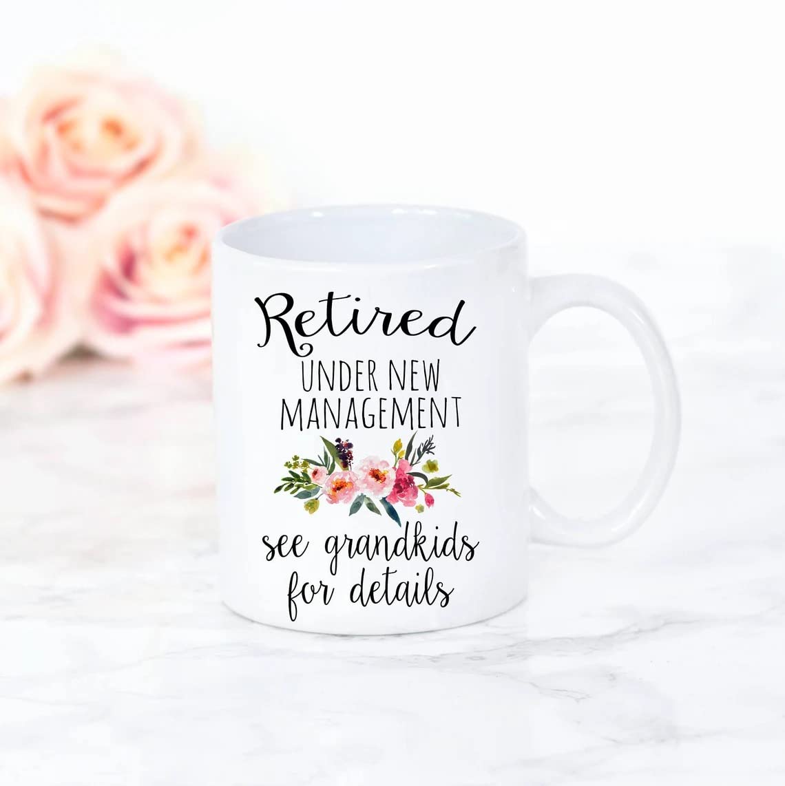 Retired Under New Management Mug, See Grandkids For Details Coffee Cup, Retirement Gifts For Women, Happy Retirement Mug, Gift For Mom Dad Teacher Coworker On Christmas Birthday