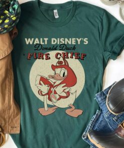 Retro 90s Disney Donald Duck Fire Chief Shirt, Mickey and Minnie, Goofy, Pluto, Unisex T-shirt Family Birthday Gift Adult Kid Toddler Tee