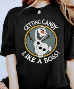 Retro 90s Disney Frozen Olaf Getting Candy Like A Boss Shirt, Disneyland Vacation, Unisex T-shirt Family Birthday Gift Adult Kid Toddler Tee