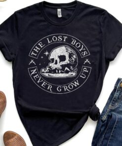 Retro 90s Disney Peter Pan The Lost Boys Never Grow Up Shirt, Magic Kingdom Trip Unisex T-shirt Family Birthday Gift Adult Kid Toddler Tee