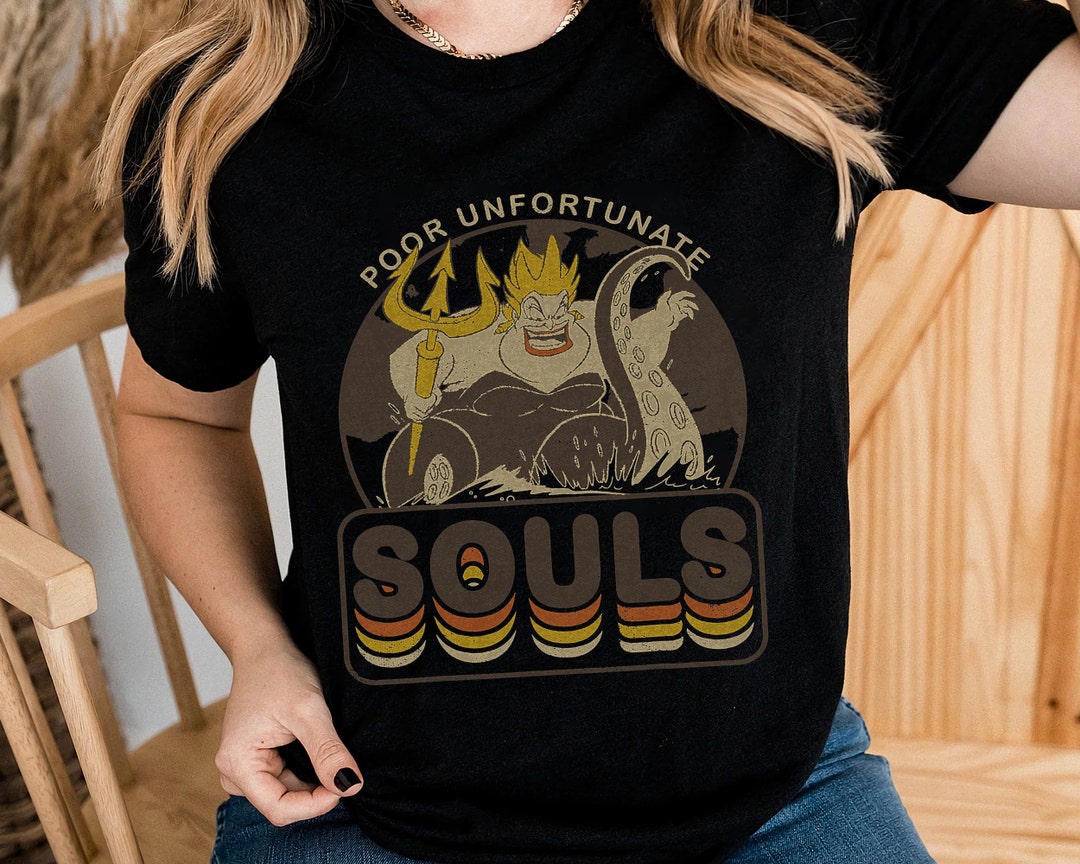 Retro 90s Disney Villains Ursula Poor Unfortunate Souls Shirt, Disneyland Vacation Unisex T-shirt Family Birthday Gift Adult Kid Toddler Tee