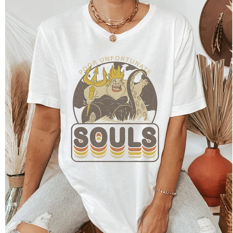 Retro 90s Disney Villains Ursula Poor Unfortunate Souls Shirt, Disneyland Vacation Unisex T-shirt Family Birthday Gift Adult Kid Toddler Tee