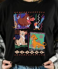 Retro 90s isney Lion King Simba And Timon Graphic Shirt, Disneyland Vacation Trip, Unisex T-shirt Family Birthday Gift Adult Kid Toddler Tee