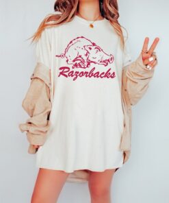 Retro Arkansas Shirt, Unisex Vintage Arkansas Razorbacks T Shirt, Hoodie, Sweatshirt, Football Season Gameday Apparel Arkansas Football Graphic Tee