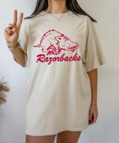 Retro Arkansas Shirt, Unisex Vintage Arkansas Razorbacks T Shirt, Hoodie, Sweatshirt, Football Season Gameday Apparel Arkansas Football Graphic Tee