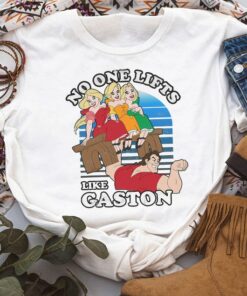 Retro Disney Beauty And The Beast Lifts Like Gaston Shirt, Disneyland Vacation Unisex T-shirt Family Birthday Gift Adult Kid Toddler Tee