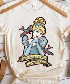 Retro Disney Cinderella A Dream Is A Wish Your Heart Makes Shirt, Magic Kingdom Unisex T-shirt Family Birthday Gift Adult Kid Toddler Tee
