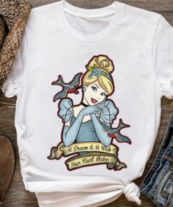 Retro Disney Cinderella A Dream Is A Wish Your Heart Makes Shirt, Magic Kingdom Unisex T-shirt Family Birthday Gift Adult Kid Toddler Tee