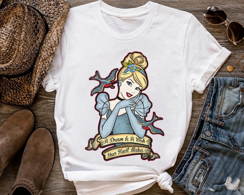 Retro Disney Cinderella A Dream Is A Wish Your Heart Makes Shirt, Magic Kingdom Unisex T-shirt Family Birthday Gift Adult Kid Toddler Tee