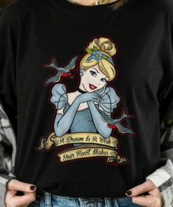 Retro Disney Cinderella A Dream Is A Wish Your Heart Makes Shirt, Magic Kingdom Unisex T-shirt Family Birthday Gift Adult Kid Toddler Tee