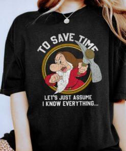 Retro Disney Grumpy Dwarf To Save Time Shirt, Disneyland Vacation, Unisex T-shirt Family Birthday Gift Adult Kid Toddler