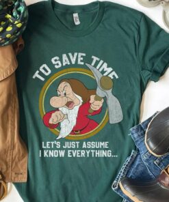 Retro Disney Grumpy Dwarf To Save Time Shirt, Disneyland Vacation, Unisex T-shirt Family Birthday Gift Adult Kid Toddler