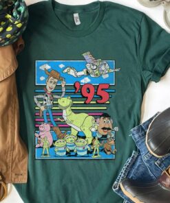 Retro Disney Pixar Toy Story 95 Distressed Colorful Shirt, Buzz Lightyear, Woody, Unisex T-shirt Family Birthday Gift Adult Kid Toddler Tee