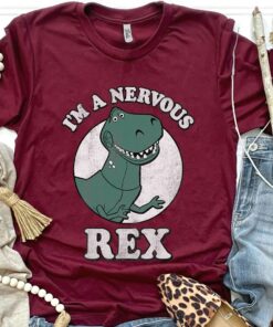 Retro Disney Pixar Toy Story I'm A Nervous Rex Dinosaur Shirt, Disneyland Vacation Unisex T-shirt Family Birthday Gift Adult Kid Toddler Tee