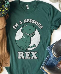 Retro Disney Pixar Toy Story I'm A Nervous Rex Dinosaur Shirt, Disneyland Vacation Unisex T-shirt Family Birthday Gift Adult Kid Toddler Tee