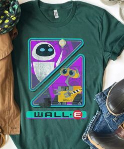 Retro Disney Pixar Wall-E Triangles And Eve Graphic T-Shirt, Disneyland Vacation, Unisex T-shirt Family Birthday Gift Adult Kid Toddler Tee