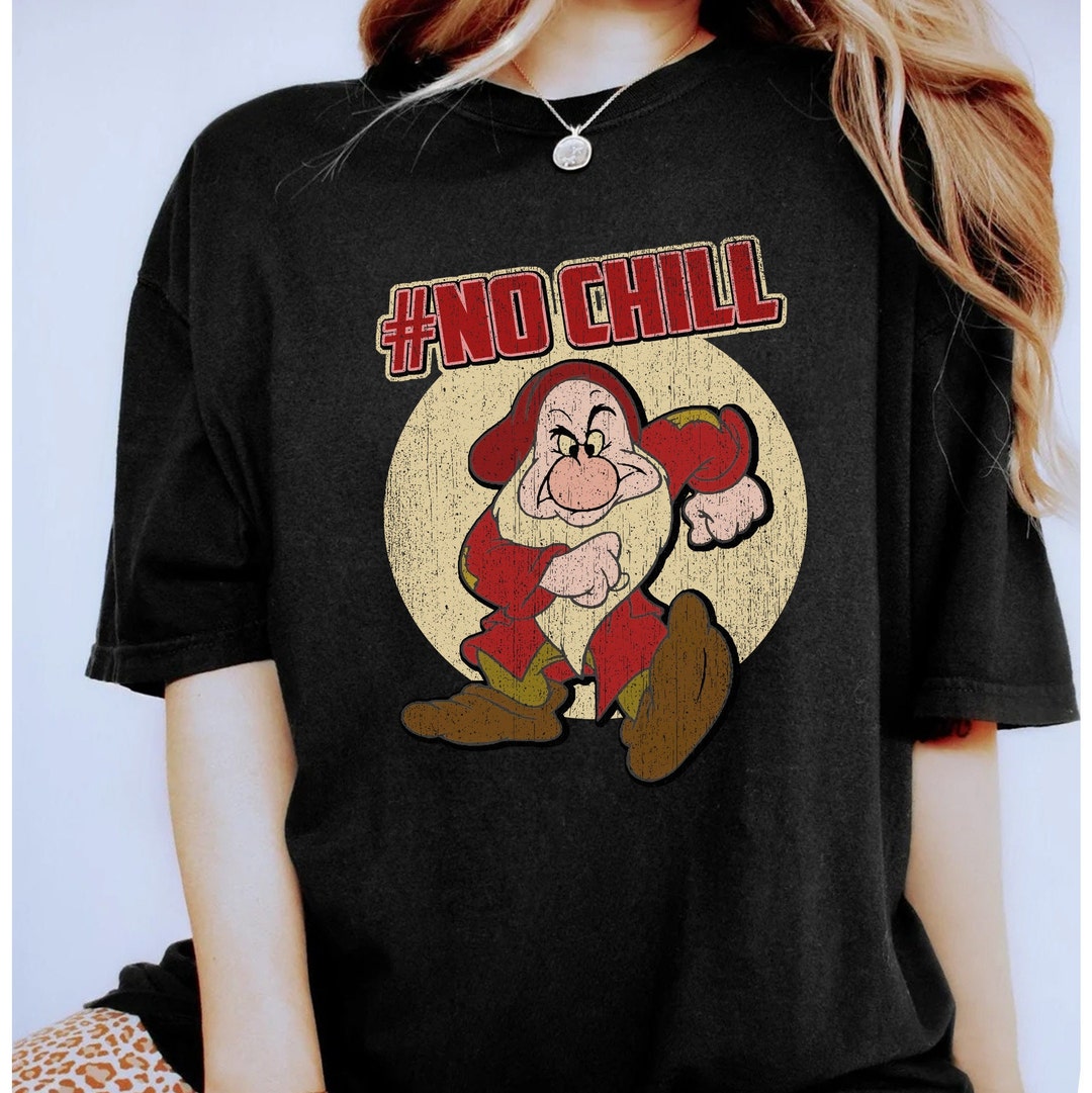 Retro Disney Snow White Grumpy No Chill Shirt, Disneyland Vacation, Unisex T-shirt Family Birthday Gift Adult Kid Toddler
