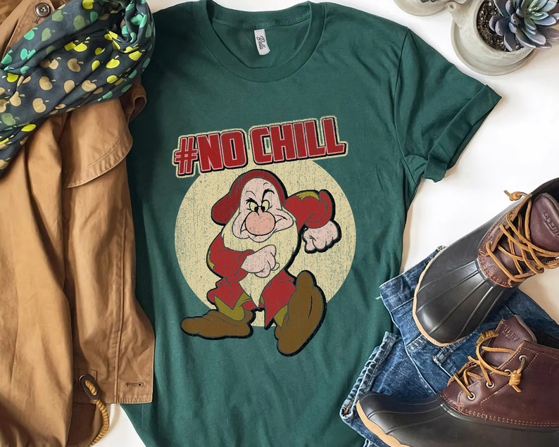 Retro Disney Snow White Grumpy No Chill Shirt, Disneyland Vacation, Unisex T-shirt Family Birthday Gift Adult Kid Toddler
