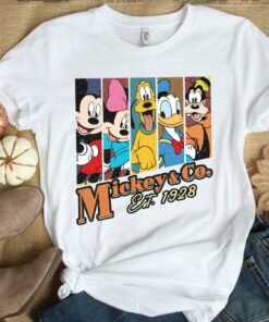 Retro Mickey and Co Est 1928 Shirt, Mickey and Friends T-shirt, Disneyland Vacation, Unisex T-shirt Family Birthday Gift Adult Kid Toddler Tee