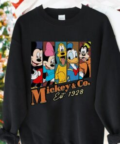 Retro Mickey and Co Est 1928 Shirt, Mickey and Friends T-shirt, Disneyland Vacation, Unisex T-shirt Family Birthday Gift Adult Kid Toddler Tee