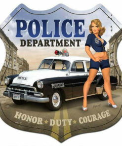 Retro Police Department Shield Pinup Girl Vinyl Decal Sticker Waterproof
