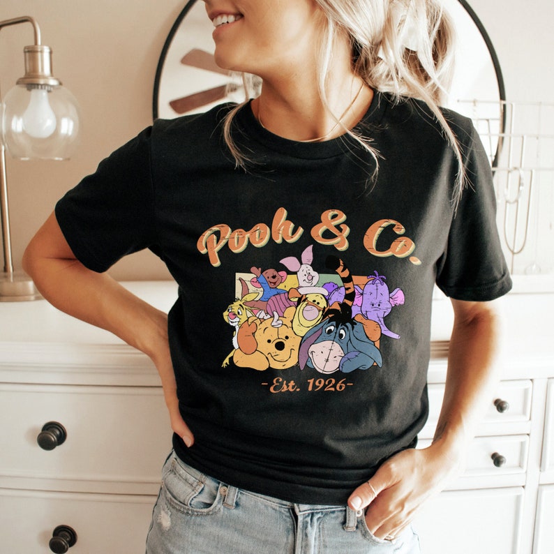 Retro Pooh and Co EST 1926 Shirt, Cute Pooh Bear And Friends Shirt, Vintage Winnie The Pooh, Piglet, Eeyore, Tigger, Walt Disney World Shirt