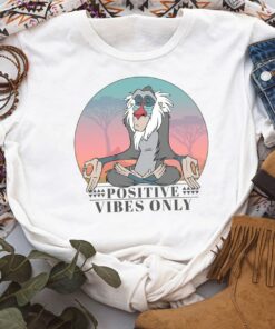 Retro Rafiki Positive Vibes Only T-Shirt, Disney The Lion King Shirt, Disney Trip Tee, Disneyland Family Vacation Gift, Disney Birthday Gift Adult Kid Toddler Tee