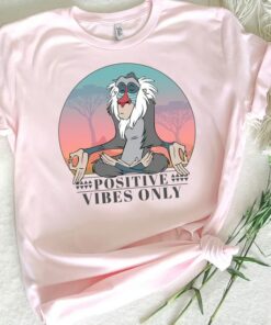 Retro Rafiki Positive Vibes Only T-Shirt, Disney The Lion King Shirt, Disney Trip Tee, Disneyland Family Vacation Gift, Disney Birthday Gift Adult Kid Toddler Tee