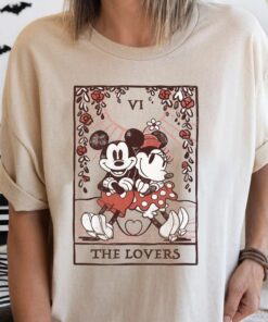 Retro Tarot Card Disney Mickey And Friends Mickey and Minnie Unisex T-shirt, Disneyland Fall Trip Family Vacation Gift, Magic Kingdom Kid Tee