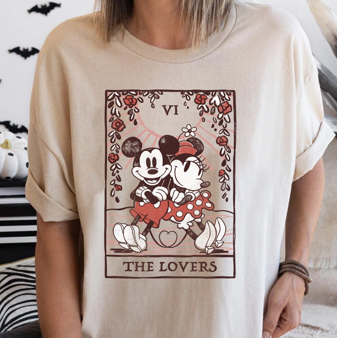 Retro Tarot Card Disney Mickey And Friends Mickey and Minnie Unisex T-shirt, Disneyland Fall Trip Family Vacation Gift, Magic Kingdom Kid Tee