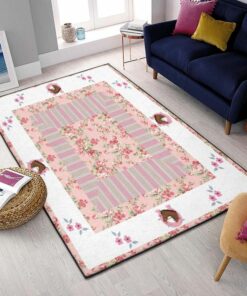 Riding Horse Modern Area Rugs, Rustic Pink Horse Rug, Rustic Rug, Rustic Lodge Area Rugs, Carpet for Living Room A14