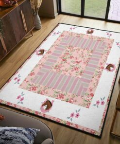 Riding Horse Modern Area Rugs, Rustic Pink Horse Rug, Rustic Rug, Rustic Lodge Area Rugs, Carpet for Living Room A14