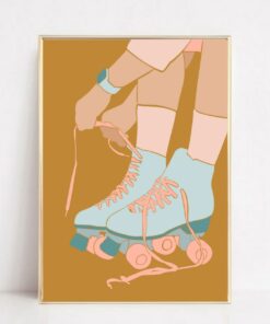 Roller Skating Print Let The Good Times Roll Motivational Quote Aesthetic Vintage 70s Poster Wall Art Canvas Prints