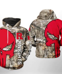 Rutgers Scarlet Knights Ncaa Camo Veteran Hunting 3D All Over Print Hoodie, Zip-Up Hoodie