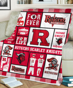 Rutgers Scarlet Knights Sherpa Fleece Blanket Gifts for NCAA Fans