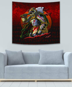 Samurai Viking Warrior Ronin Berserk Armor Axe Tapestry for Wall Décor