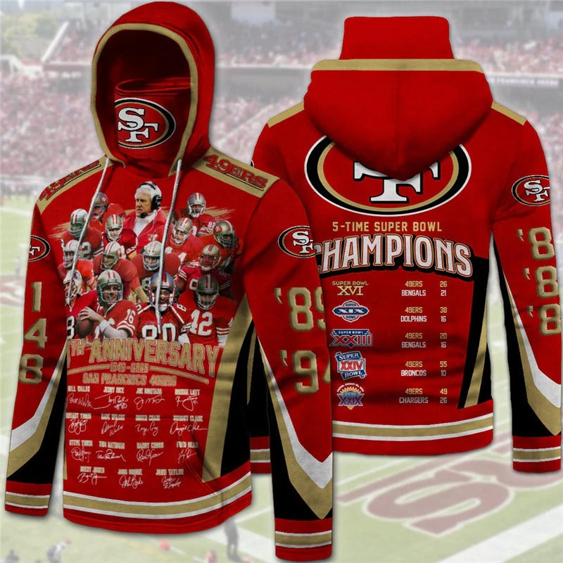 San Fran 49ers Hoodies 5 Times Super Bowl Champions Gifts for Fans