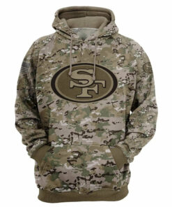 San Francisco 49ers Camo Hoodie Printed 3D Pullover Zip Up Hoodies Gifts for Fans
