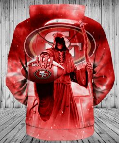 San Francisco 49ers Hoodies 3D Death Skull Hoodies Gifts for Fans