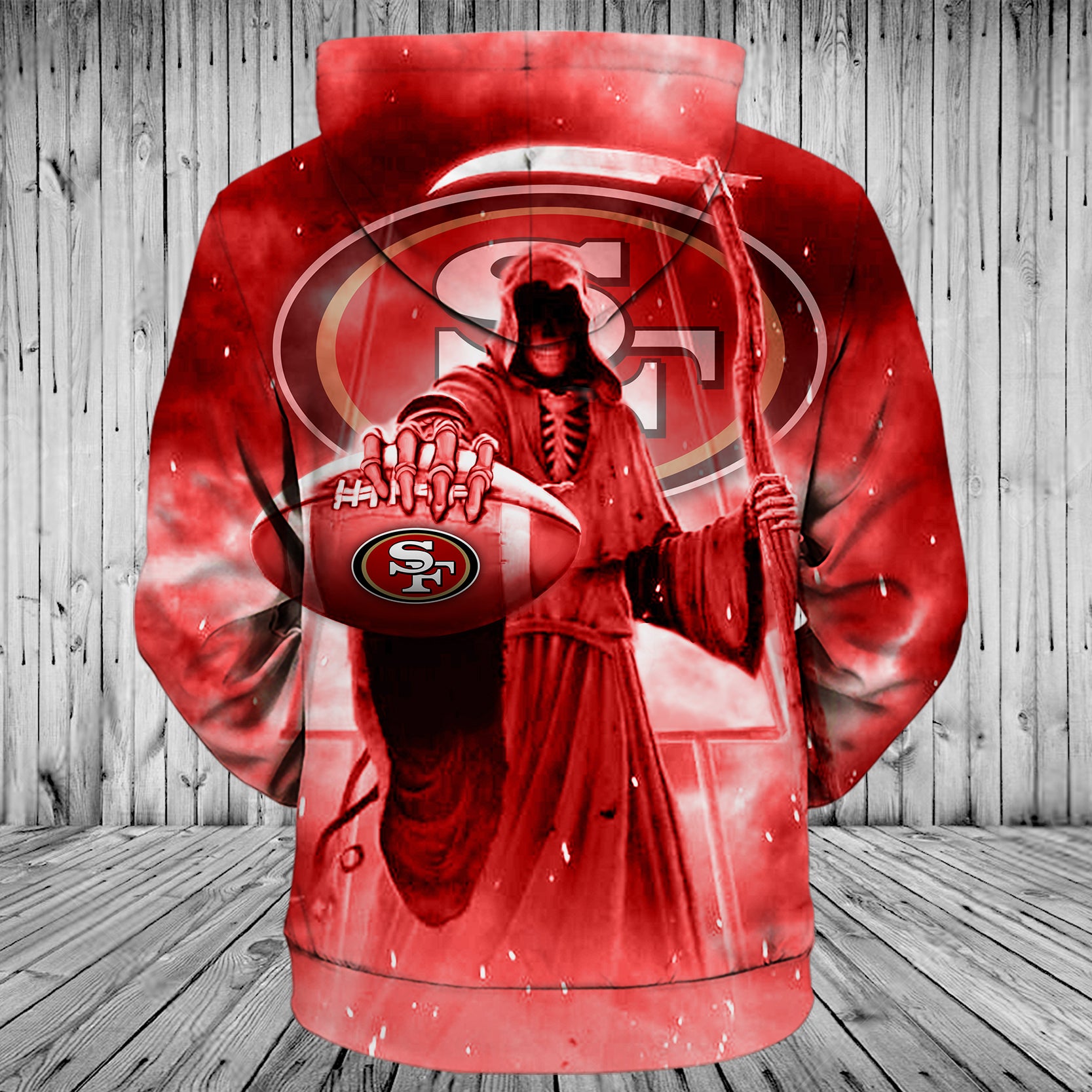San Francisco 49ers Hoodies 3D Death Skull Hoodies Gifts for Fans