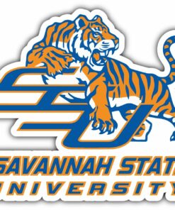 Savannah State Tigers College NCAA Logo Vinyl Decals Sticker For Car Truck Door And Window Laptop Gifts For Fans