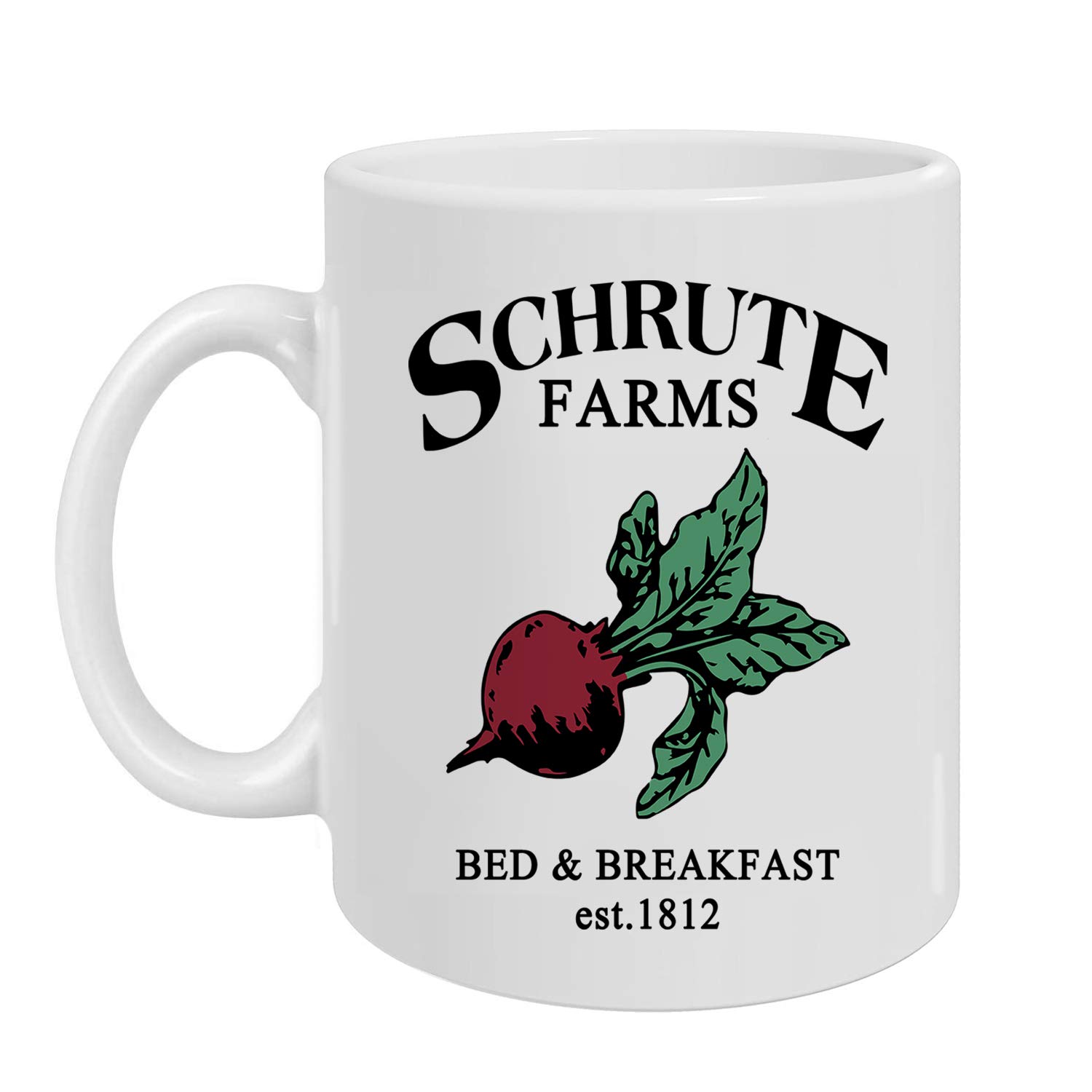 Schrute Farms, Bed And Breakfast Est.1812, Office 11 Ounces Funny White Coffee Mug- The Office - Ceramic Coffee Mug - Tea Mug - Great Gift Idea