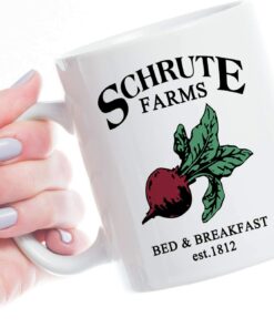 Schrute Farms, Bed And Breakfast Est.1812, Office 11 Ounces Funny White Coffee Mug- The Office - Ceramic Coffee Mug - Tea Mug - Great Gift Idea