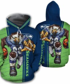 Seattle Seahawks Hoodie Women's Mens Mascot 3D Ultra Cool Gifts for Fans