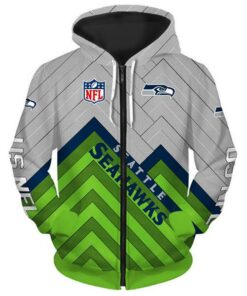Seattle Seahawks Zip Up Hoodie, Pullover Hoodies 3D Gifts for Fans