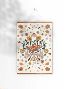 Set Yourself Free Trendy Aesthetic 70s Poster Wall Art Canvas Prints