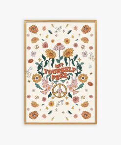 Set Yourself Free Trendy Aesthetic 70s Poster Wall Art Canvas Prints