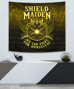 Shield Maiden We Can Fight For Ourselves Viking Tapestry for Wall Décor