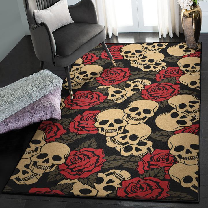 Skeleton Area Rugs, Skull Rug, Skull Area Rug, Skull Rug for Living Room Bedroom Home Skull A75